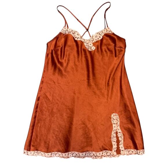 Victoria's Secret Vintage Satin Lace Nighty Slip Dress Large SEE MEASUREMENTS - Picture 4 of 6